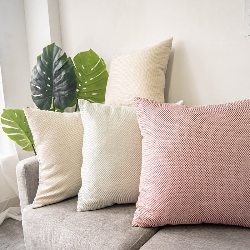 Square decorative pillow cover with micro-structured dot binding and concealed zipper Kalsten