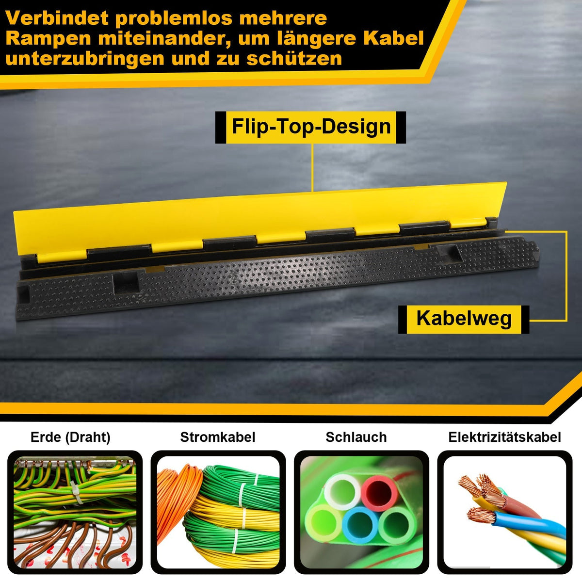 Cable bridge rubber cable protection mat 3 pieces | Kalsten