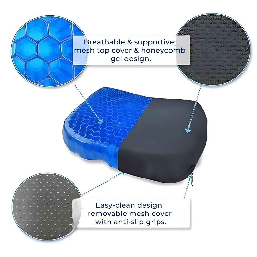 GelRelax Seat Cushion – Orthopedic Gel Cushion for Pressure Relief and Comfort | Kalsten