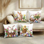 BowLift | Easter Floral Bunnies Cushion Cover | 4pcs Set