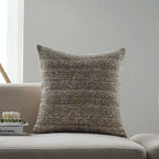 Square decorative cushion cover made of felted bouclé with fine linear texture Kalsten