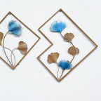 Decorative Metal Wall Art Set with Ginkgo Leaf and Floral Design Kalsten