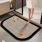 Absorbent Non-Slip Bath Mat with Winter Theme