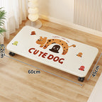 Low-Profile Under-Bed Rolling Storage Platform with Cartoon Top and Locking Casters