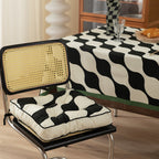 Padded chair cushion with ties and tufted seat Kalsten