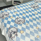 Cartoon Character Print Fleece Throw