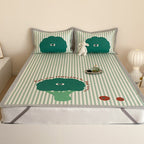 Children's bedding set with monster truck print made of breathable cotton blend