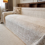 Textured Fringed Jacquard Sofa Throw Slipcover