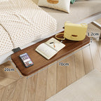 Clamp-On Floating Bedside Shelf with Bamboo Top and Slim Profile