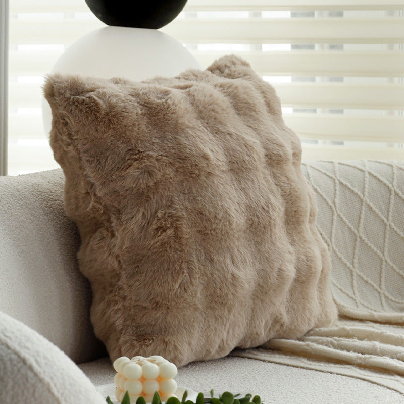 Rectangular decorative cushion with bouclé tweed structure Kalsten