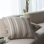 Square decorative cushion cover made of felted bouclé with fine linear texture Kalsten