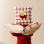 Decorative pillow with embroidered dog apple motif and soft terry cover Kalsten