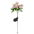 Realistic Artificial Peony Bouquet Solar Garden Stake With Dusk-To-Dawn LED And Adjustable Stem Kalsten