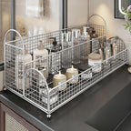 Countertop Metal Mesh Cosmetic and Skincare Organizer with Dual Arch Handles