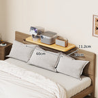 Slim Wall-Mounted Floating Bedside Shelf with Concealed Brackets