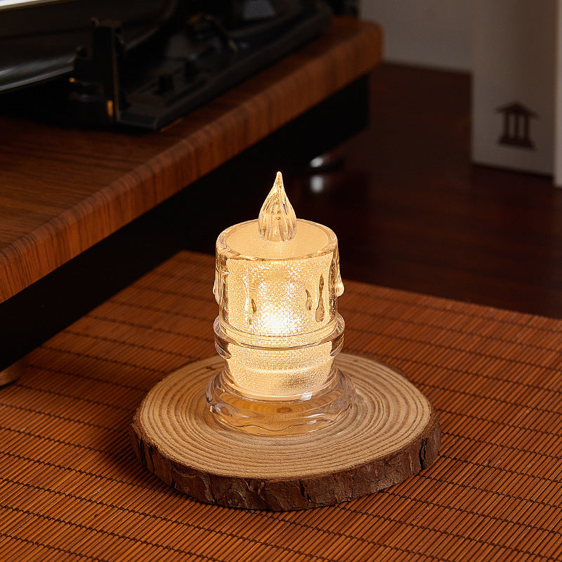 Decorative LED real wax candle in crystal look Kalsten