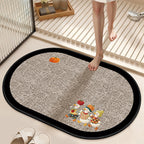 Absorbent Non-Slip Bath Mat with Winter Theme