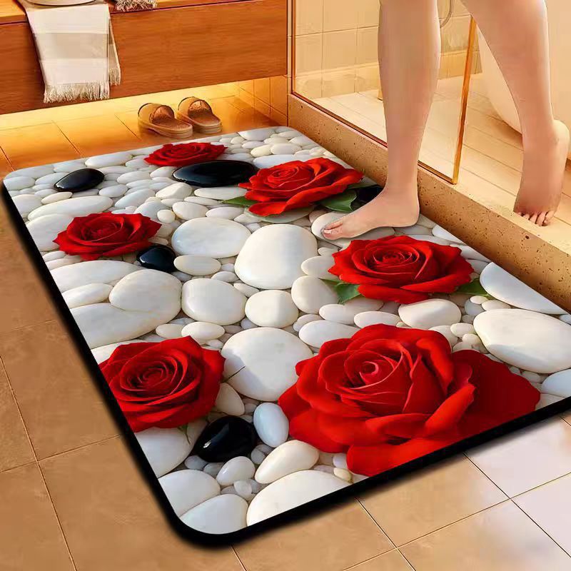 Artistic Floral Bath Mat
