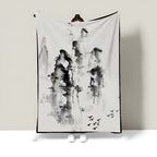 Decorative Bamboo Print Throw Blanket