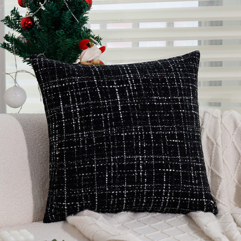 Rectangular decorative cushion with bouclé tweed structure Kalsten