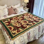 Floral Patterned Woven Throw Blanket