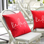 Square Script 'Relax' Outdoor-Ready Throw Pillow Cover with Hidden Zipper