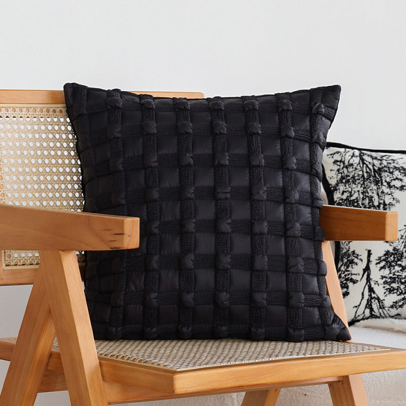 Decorative cushion with fine jacquard tree print and velvet piping Kalsten