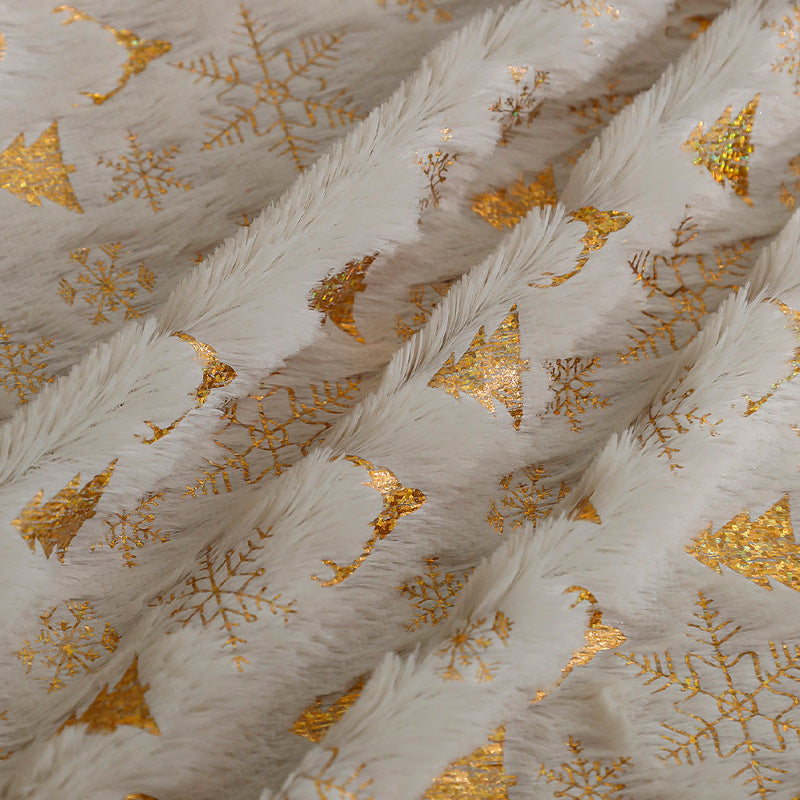 Square Christmas pillowcase made of velvet with deer, Christmas tree, and snowflake design Kalsten
