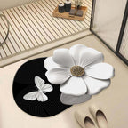 Artistic Floral Pattern Bath Mat Kalsten