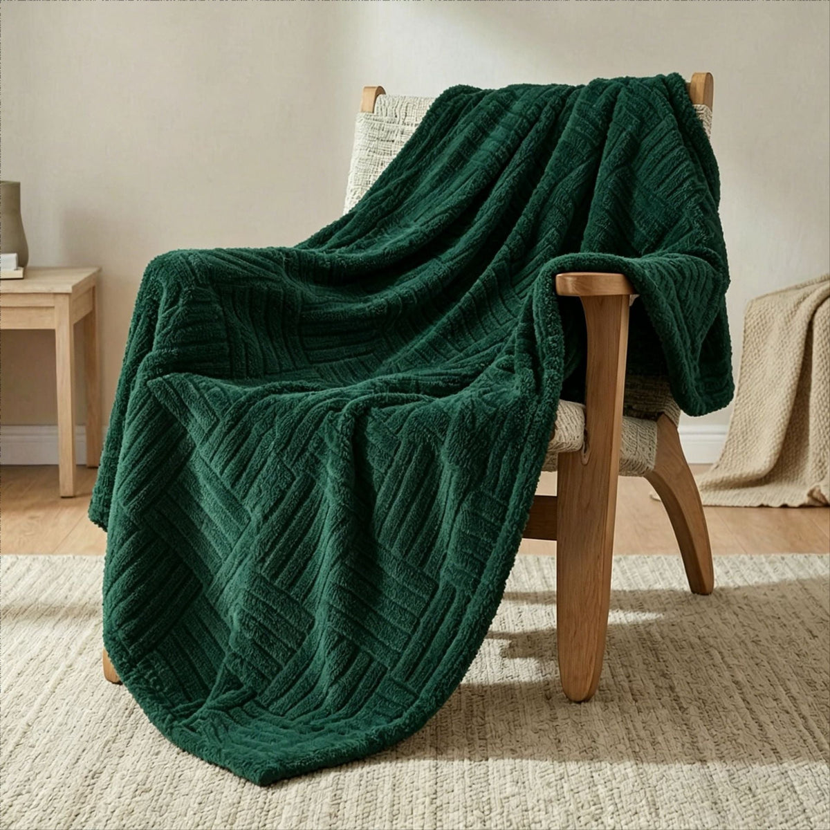 Textured Fleece Throw Blanket