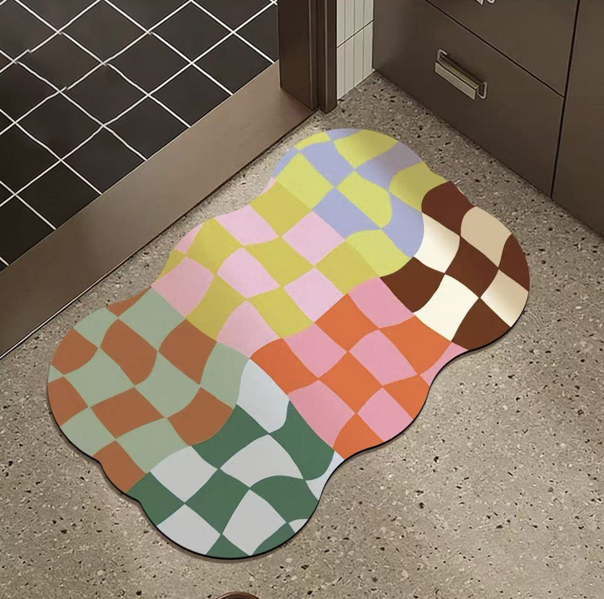 Cat-Themed Plush Bath Mat for Bathroom Decor
