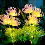 Illuminated Floral Stake Cluster With Integrated Solar LED Stems Kalsten