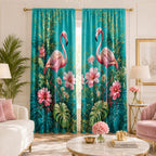 Artistic Bird-Themed Window Curtain