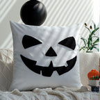 Square decorative cushion cover with Halloween pumpkin face tuft appliqué made of velvet Kalsten