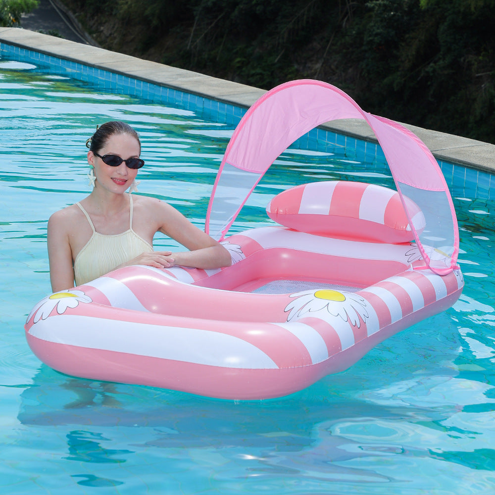 Unisex Inflatable Comfort Pool Lounger with Headrest Kalsten