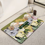Artistic Sunflower-Themed Bath Mat