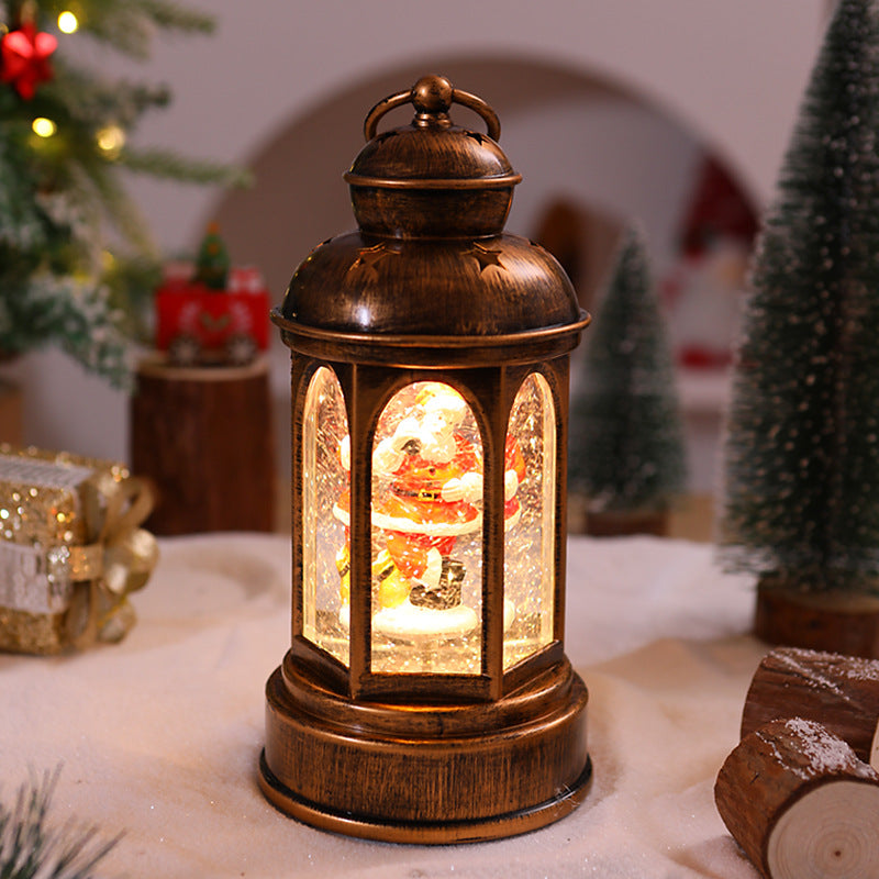 Illuminated Christmas lantern with Santa Claus scene Kalsten