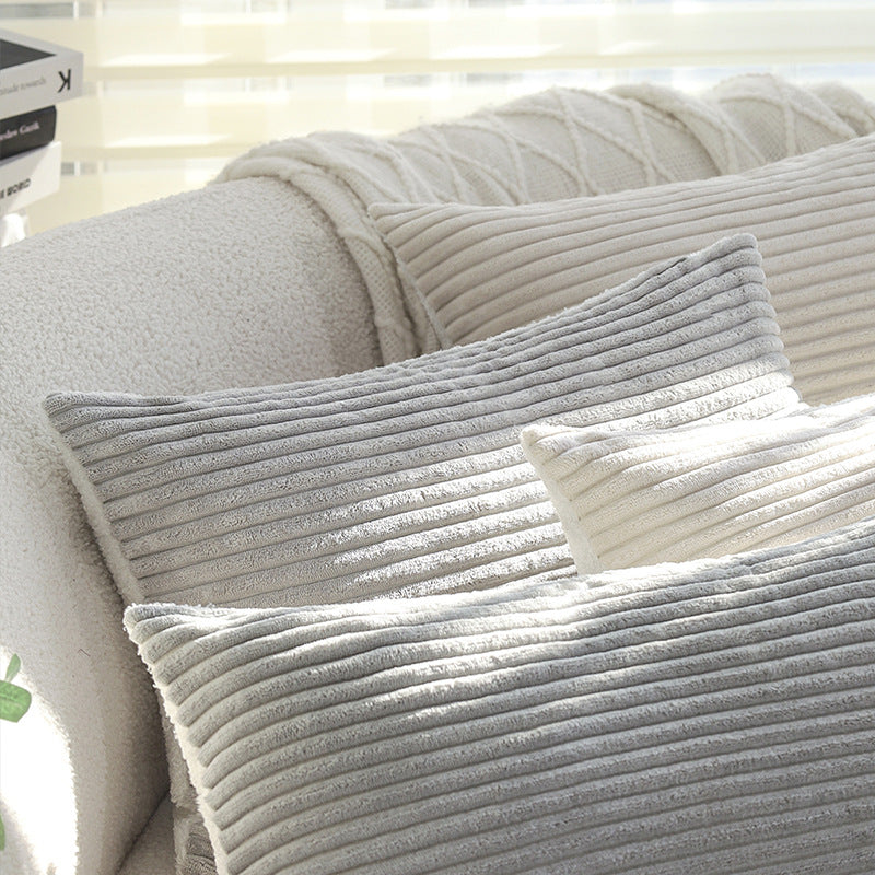 Rectangular velvet cushion cover with fine cord structure and concealed zipper Kalsten