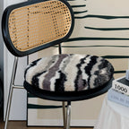 Round seat cushion with fluffy faux fur cover and non-slip bottom Kalsten