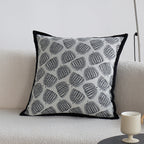 Decorative cushion with fine jacquard tree print and velvet piping Kalsten