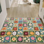 Colorful Floral Patchwork Area Rug Kalsten