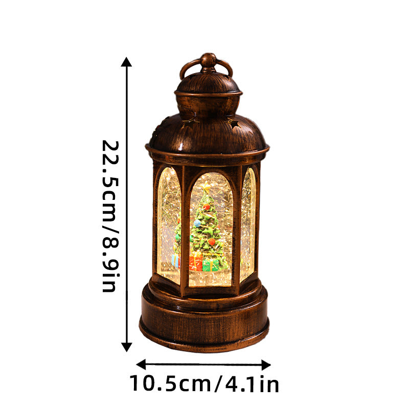 Illuminated Christmas lantern with Santa Claus scene Kalsten
