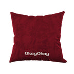 Rectangular Velvet Lumbar Pillow Cover with Hidden Zipper and Embroidered Slogan