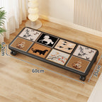 Low-Profile Under-Bed Rolling Storage Platform with Cartoon Top and Locking Casters