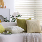 Rectangular cushion cover with woven linen look and decorative fringed edge Kalsten