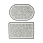 Bathroom Mat Set Kalsten with non-slip soft back underside and fine lace pattern look