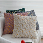 Square festive velvet cushion cover with golden Christmas applique Kalsten