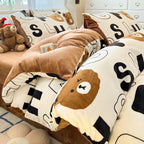 Plush Reversible Microfiber Comforter Set With Oversized Bolstered Body Pillow And Geometric Print