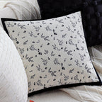 Decorative cushion with fine jacquard tree print and velvet piping Kalsten