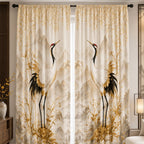 Artistic Bird-Themed Window Curtain